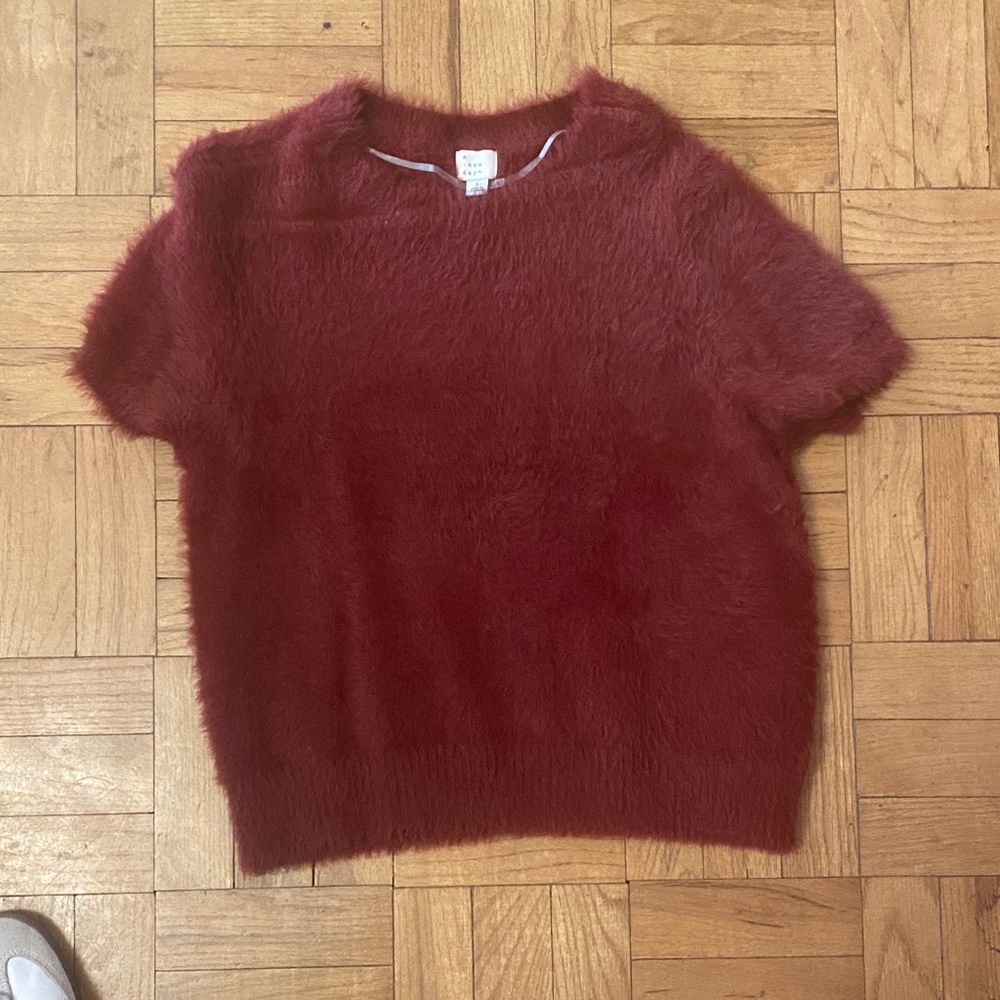 a new day Women's Fuzzy Sweater - Burgundy